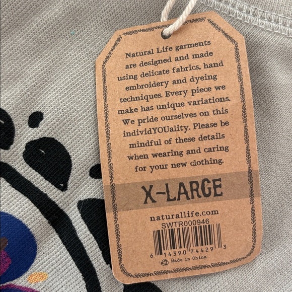 NWT Natural Life Heart Floral Sweatshirt Oversized Exposed Seams Boho Size XL - Picture 8 of 11